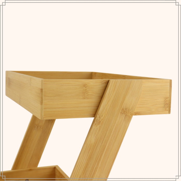 OTIX Serveertoren Etagere Bamboe 2 Laags Hout 31.5x22.5x26cm Etagères