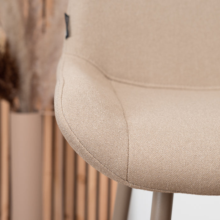 Bronx71 Scandinavische barkruk Maud gerecyclede stof taupe 74 cm