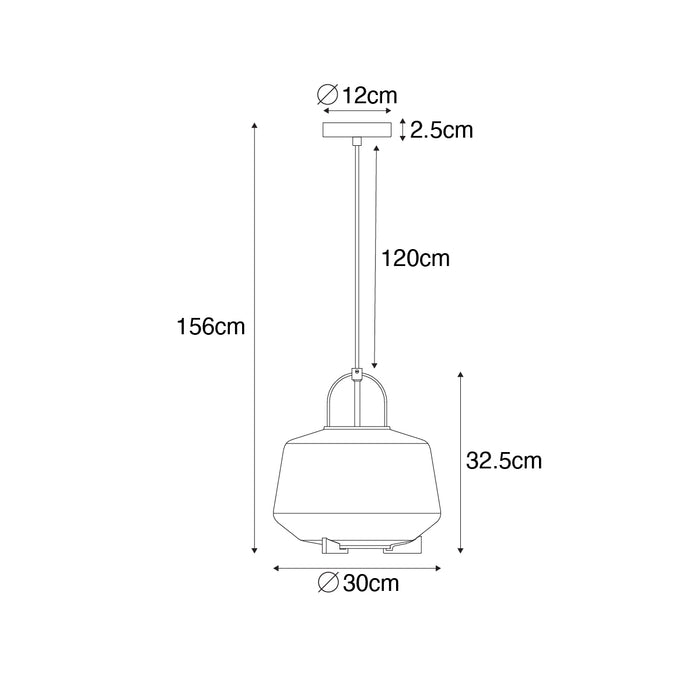 QAZQA Art deco hanglamp goud met amber glas 30 cm - Kevin