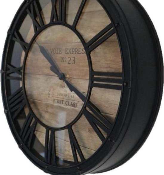 Atmosphera - Vintage wandklok bruin - Diameter 50 cm