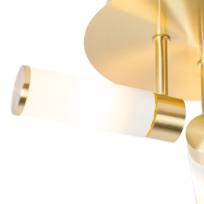 QAZQA Moderne badkamer plafondlamp messing 3-lichts IP44 - Bath