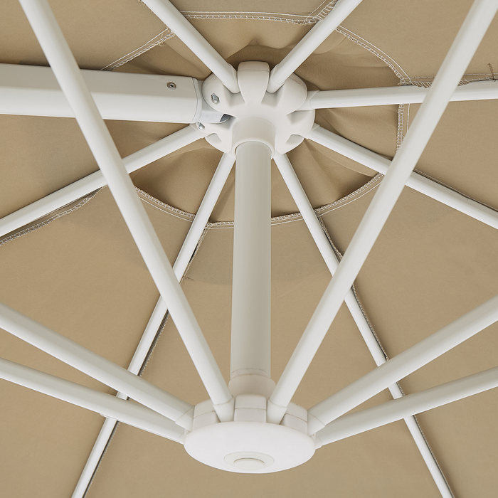 Beliani - SAVONA II - Zweefparasol - Taupe|Wit - Polyester