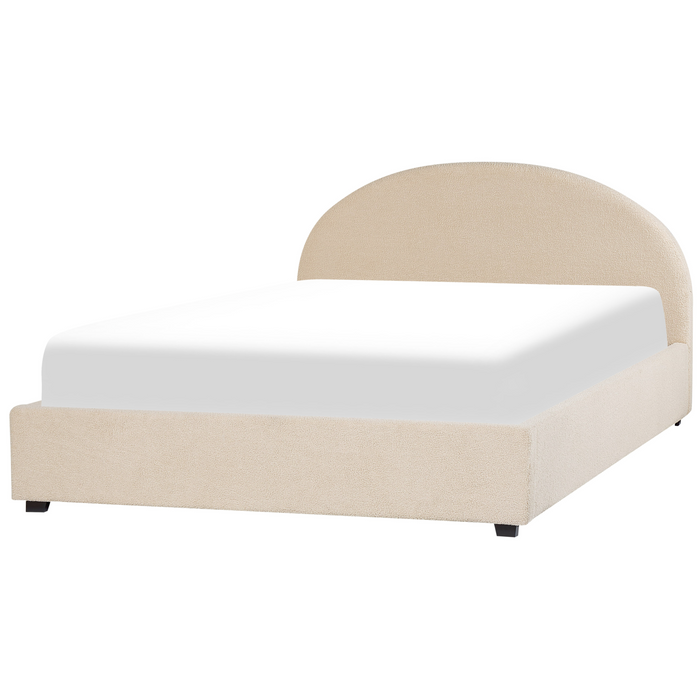 Beliani-VAUCLUSE -Tweepersoonsbed-Beige-180 x 200 cm-Polyester