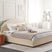 Beliani-VAUCLUSE -Tweepersoonsbed-Beige-180 x 200 cm-Polyester