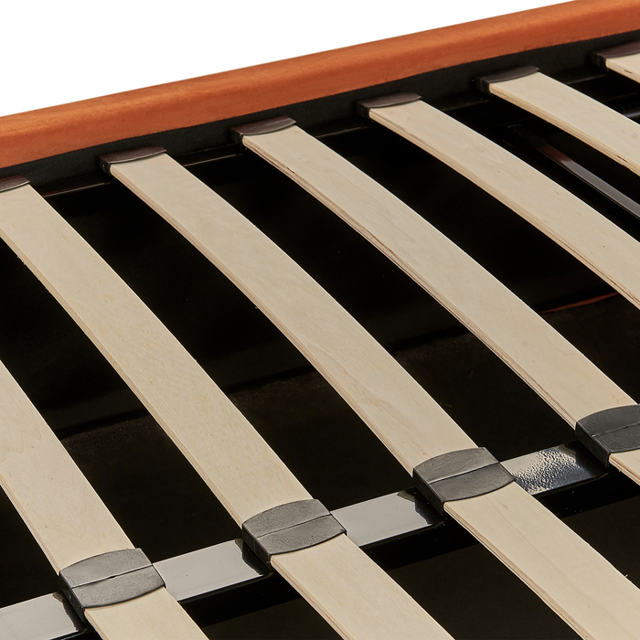 Beliani-VION-Bed met opbergruimte-Oranje-160 x 200 cm-Fluweel