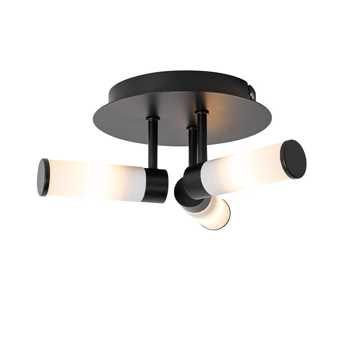 QAZQA Moderne badkamer plafondlamp zwart 3-lichts IP44 - Bath