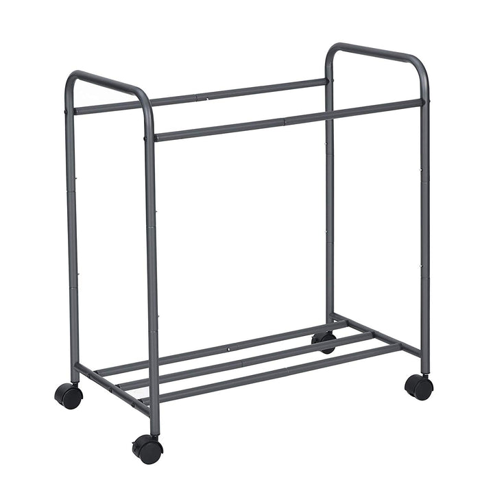 Mobiele wasmand - 3 vakken van elk 44 liter - 77x41x81.5 cm - grijs