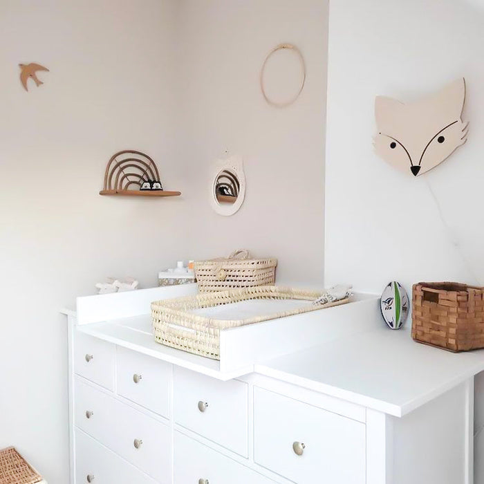 Houten wandlamp kinderkamer | Vos - blank