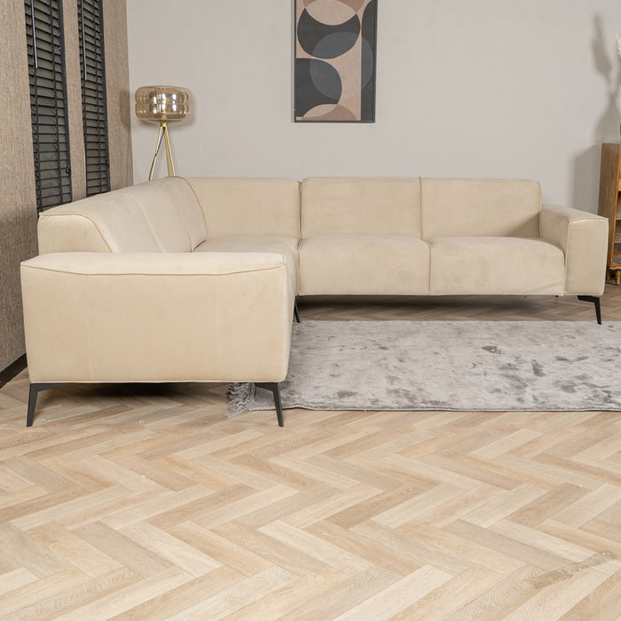 Bronx71 Velvet hoekbank Vegas beige links|rechts