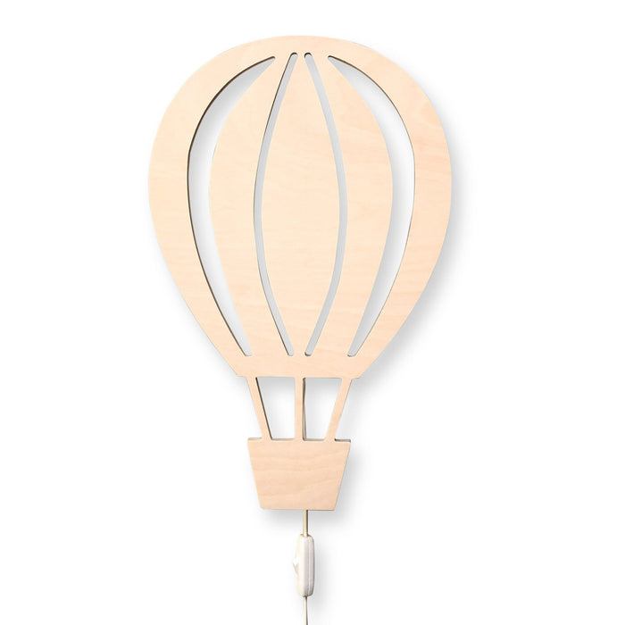 Houten wandlamp kinderkamer | Luchtballon - blank