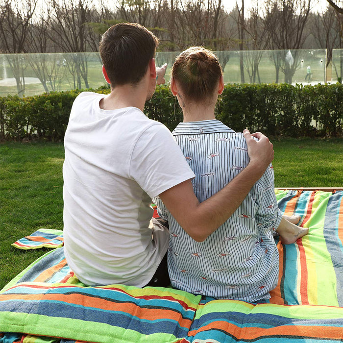 Hangmat - Hammock met 2 Kussens - 210 x 150 cm - Oranje|Groen