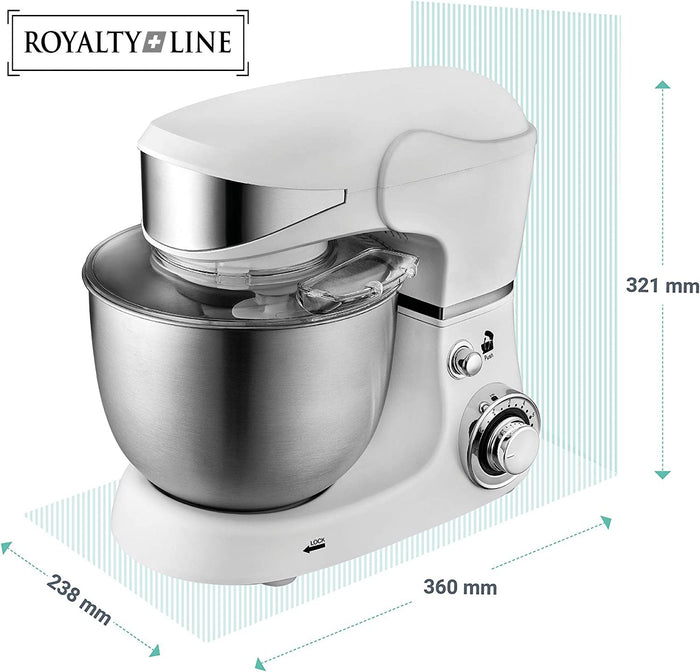 Royalty Line Keukenmachine - keukenrobot - (4.5 L) - 1600W - Silver