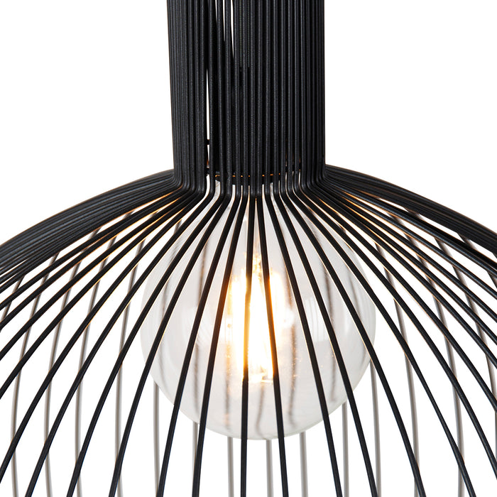 QAZQA Smart ronde hanglamp zwart 50 cm incl. Wifi G95 - Dos