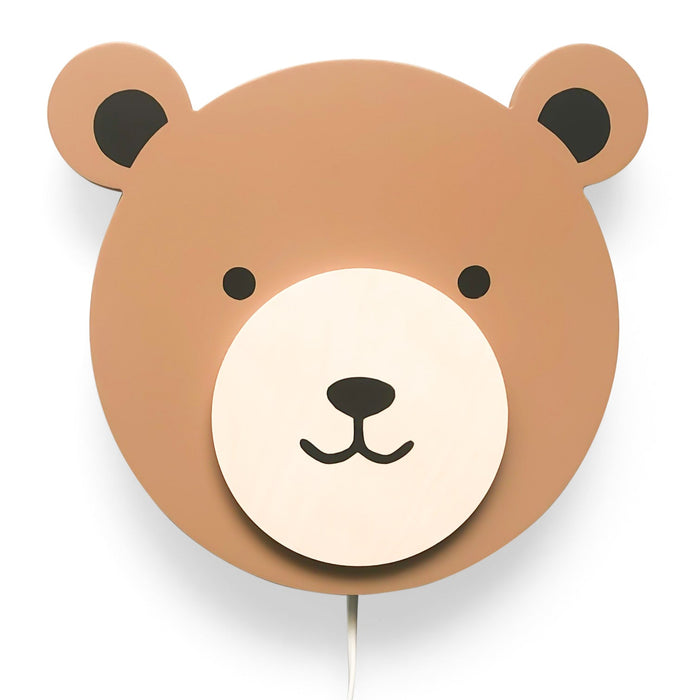 Houten wandlamp kinderkamer | Teddy - spiced honey