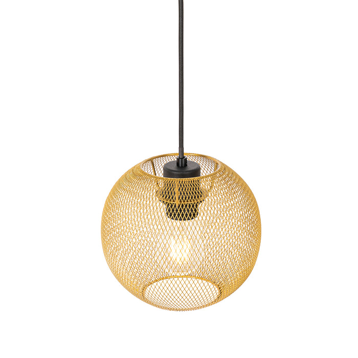 QAZQA Industriële hanglamp goud 3-lichts - Flor