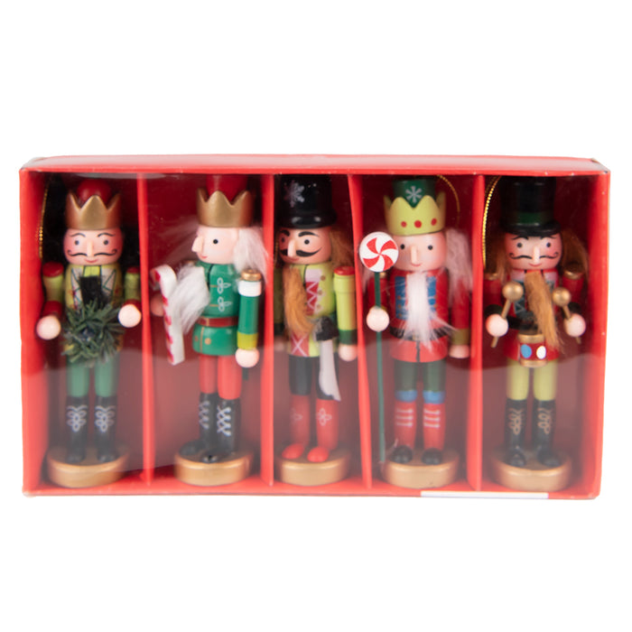 Clayre & Eef Hanger set van 5 Notenkraker 4x4x13 cm Rood Groen