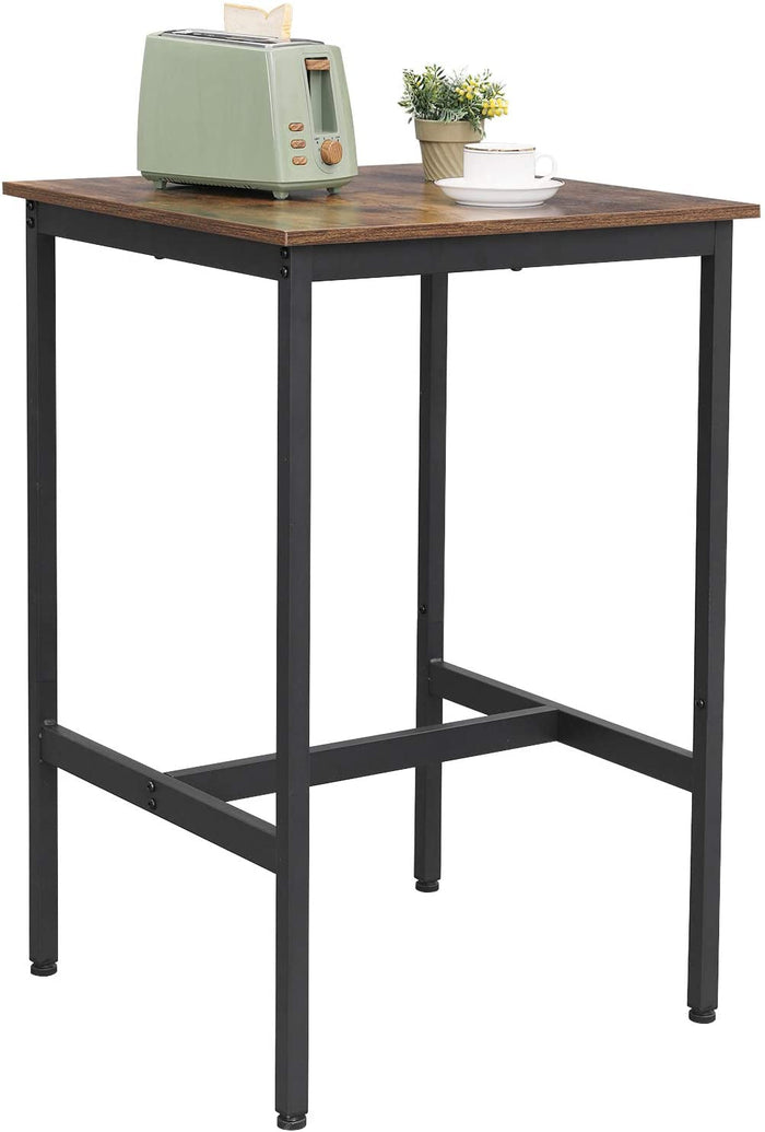 Bartafel, Hoge Keukentafel, Industriële Stijl, Vintage Bruin|Zwart