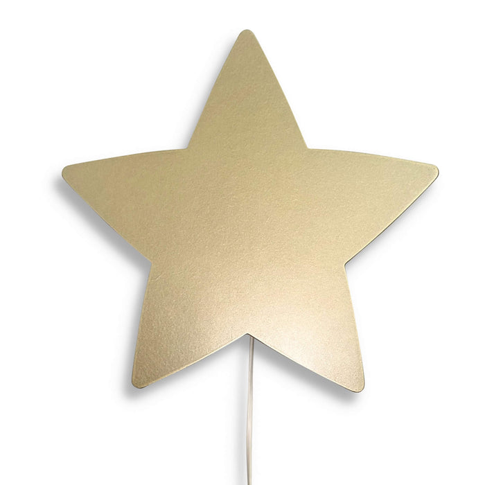 Houten wandlamp kinderkamer | Ster - goud