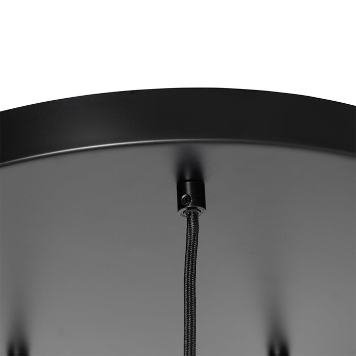 QAZQA Moderne hanglamp zwart met smoke glas 5-lichts - Stavelot