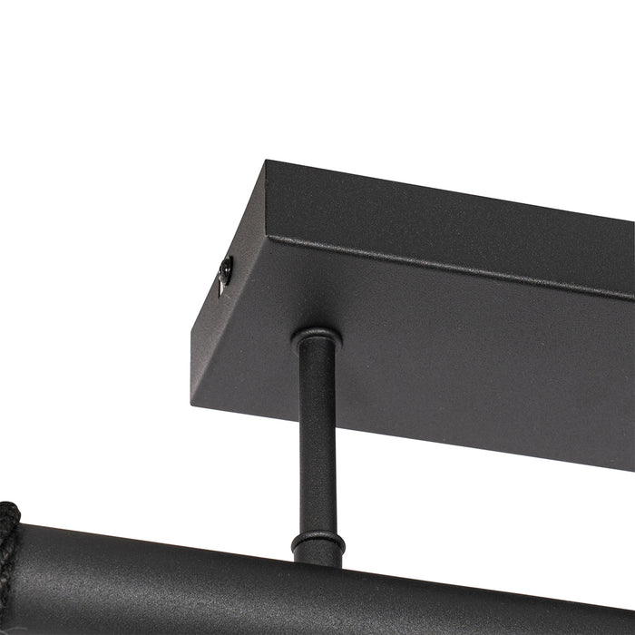 QAZQA Industriële hanglamp zwart 3-lichts - Flor