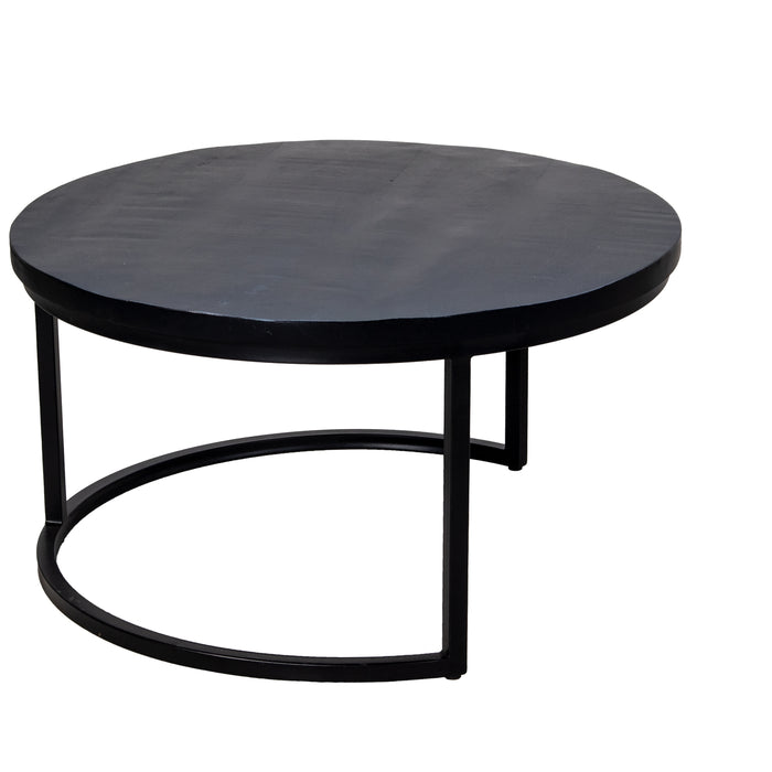 Giga Meubel - Salontafel Set Van 2 Zwart - Mangohout & Metaal - Sev