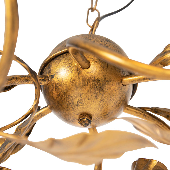 QAZQA Vintage hanglamp antiek goud 6-lichts - Linden