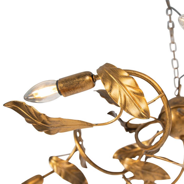 QAZQA Vintage hanglamp antiek goud 6-lichts - Linden