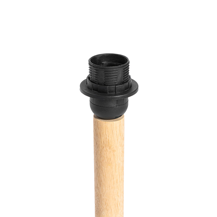 QAZQA Landelijke tafellamp hout zonder kap - Mels