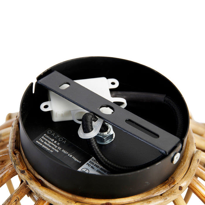 QAZQA Landelijke plafondlamp bamboe 25 cm - Canna