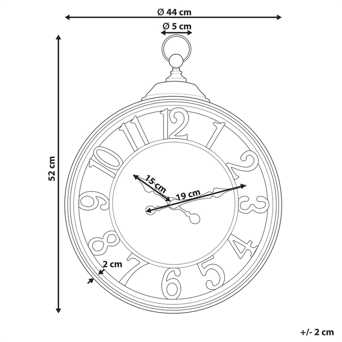 Beliani - ALLOZA - Wandklok - Zwart - Synthetisch materiaal