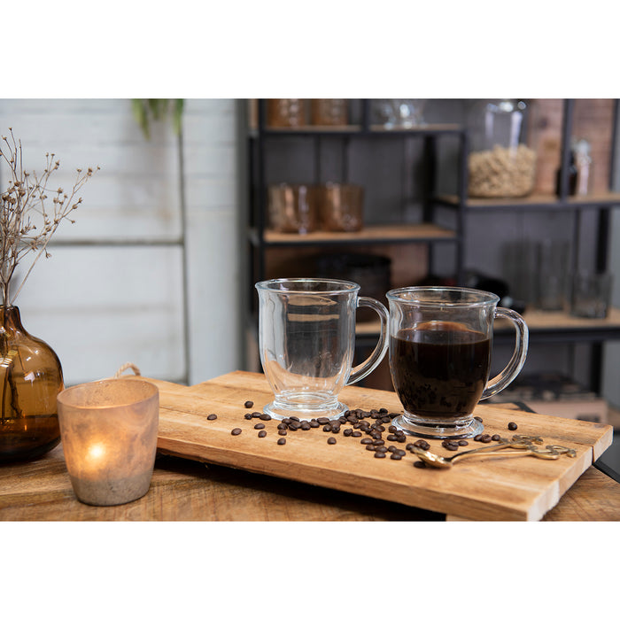 Clayre & Eef Theelichthouder  Ø 8x9 cm Bruin Glas Waxinelichthouder