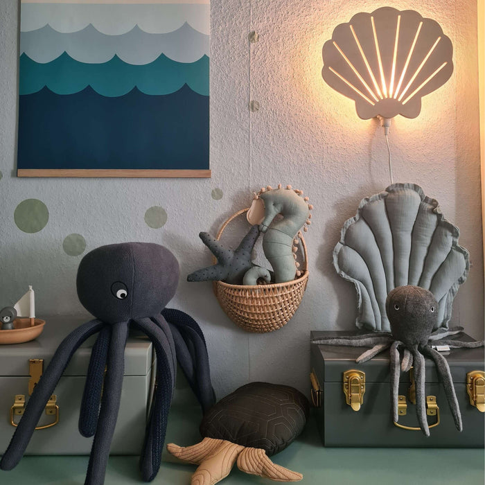 Houten wandlamp kinderkamer | Schelp - blank
