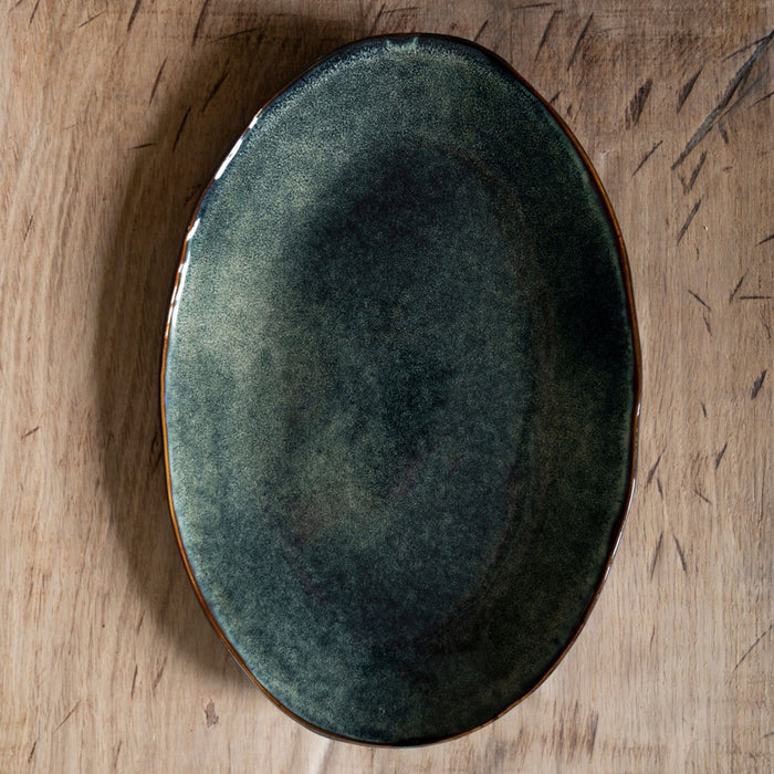 Dutch Rose Ovale schaal 34x23 cm Groen