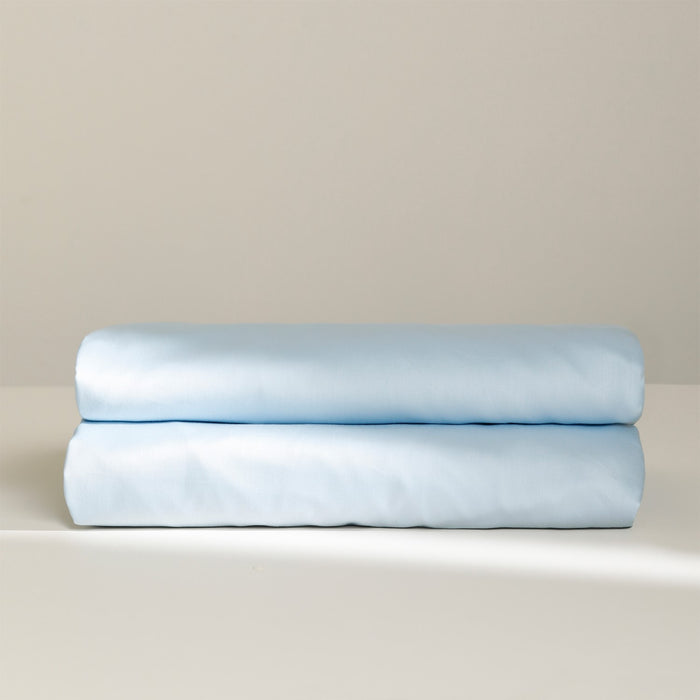Damai Hoeslaken Bio Katoen Satijn 30cm Hoekhoogte - sky blue