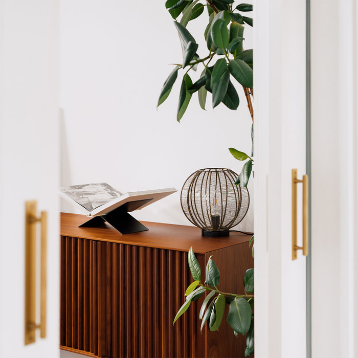 QAZQA Industriële tafellamp brons met zwart - Dong