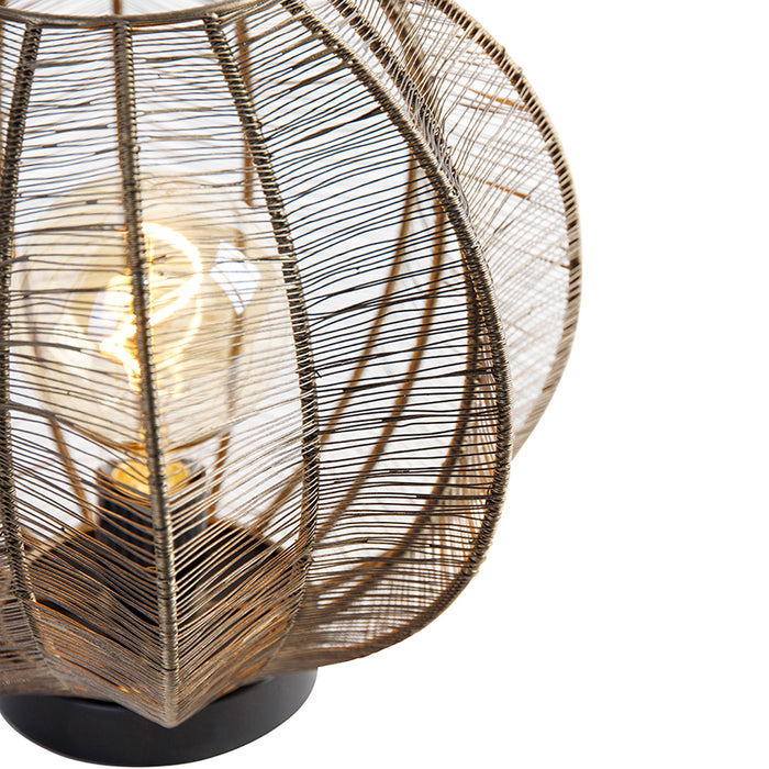 QAZQA Industriële tafellamp brons met zwart - Dong