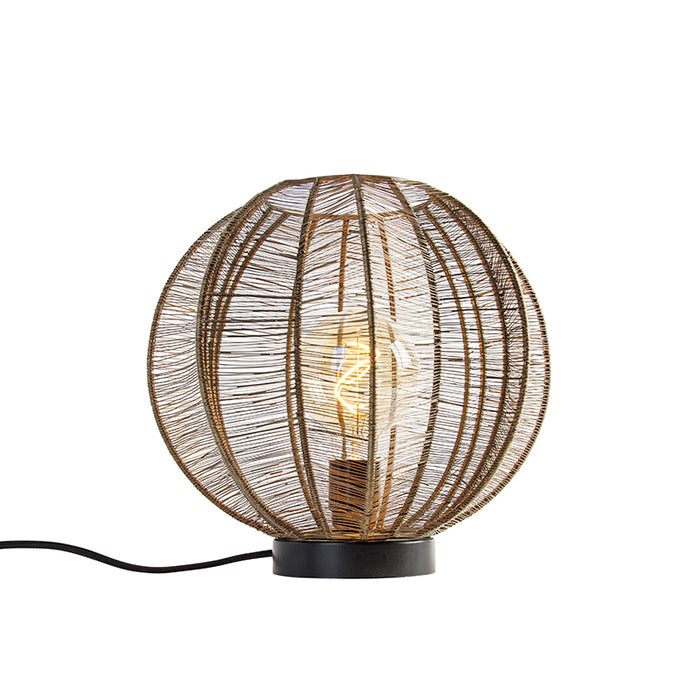 QAZQA Industriële tafellamp brons met zwart - Dong