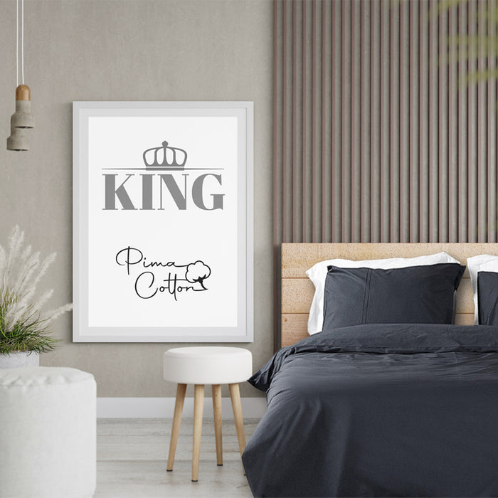 Kussensloop King 2 stuks - 300TC topkwaliteit - 2x 60x70cm - antraciet