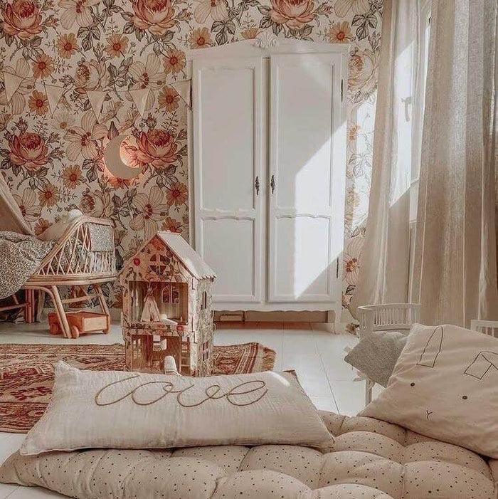 Houten wandlamp kinderkamer | Maan - blank