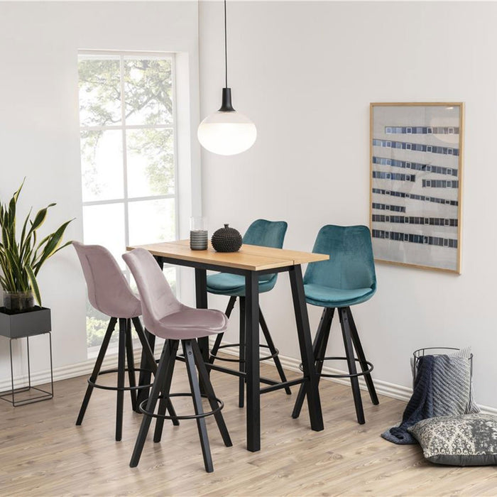 Lisomme Hidde houten bartafel naturel - zwarte poten - 115 x 58 cm