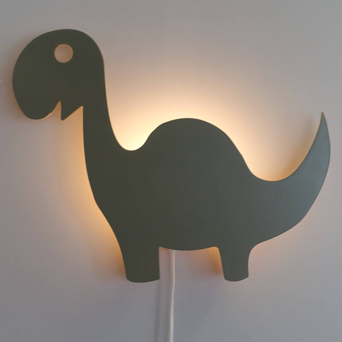 Houten wandlamp kinderkamer | Dino - groen