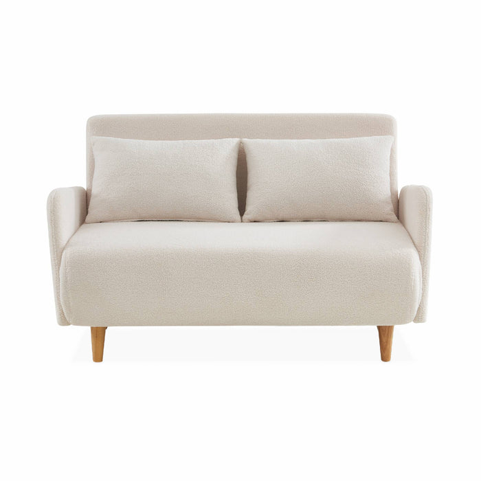 sweeek - Tweezits slaapbank van boucléstof