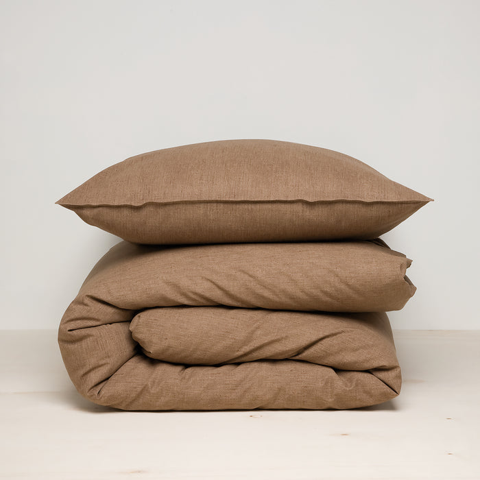 Damai dekbedovertrek Mik - Katoen - 140x200|220 cm - Walnut