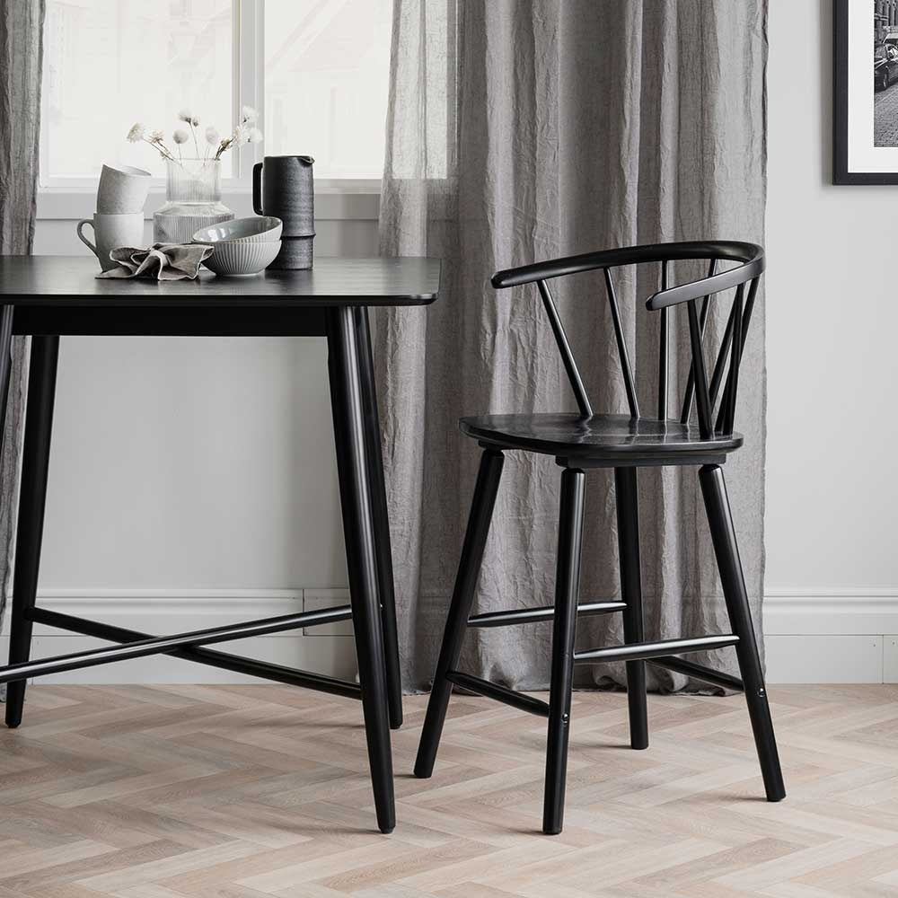 Rowico Home Lotta houten bartafel zwart - 90 x 91 cm