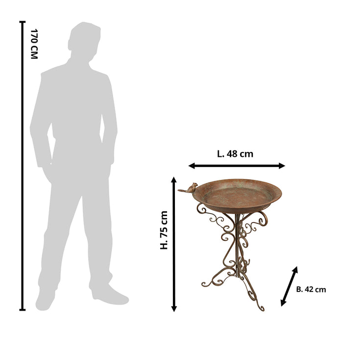 Clayre & Eef Vogelvoederbak 48x42x75 cm Groen Bruin IJzer