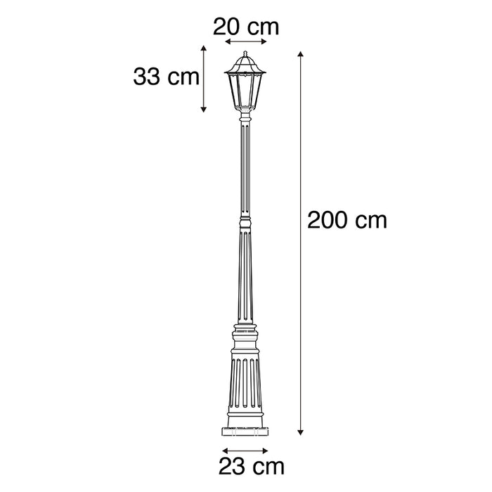 QAZQA Smart buitenlantaarn zwart 200 cm IP44 incl. Wifi ST64 - Havana