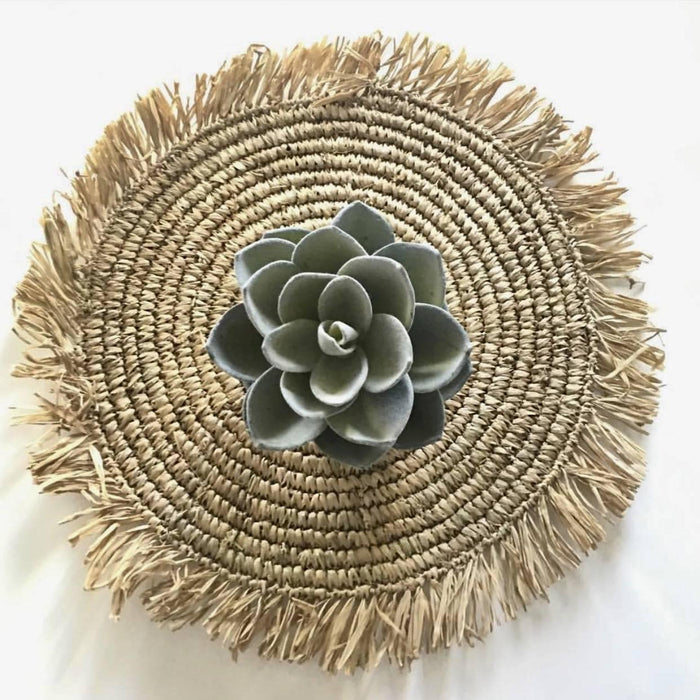 The Fringe Raffia Placemat Round - Natural