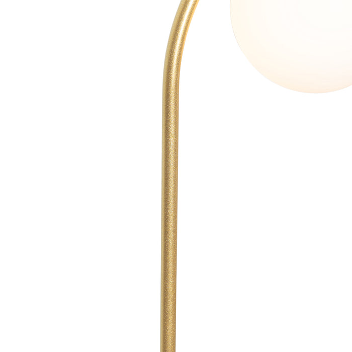 QAZQA Art deco hanglamp goud met wit glas - Isabella