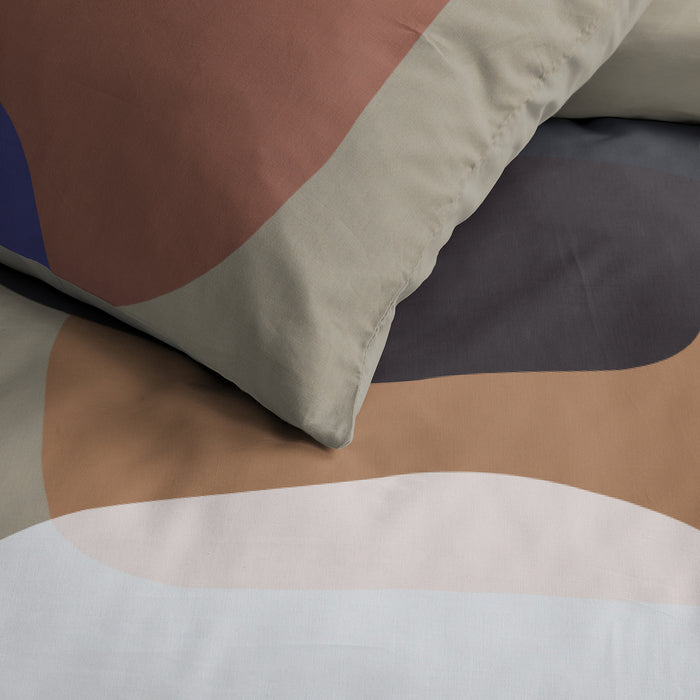 Damai dekbedovertrek Miro - Katoen - 140x200|220 cm - Warm Grey