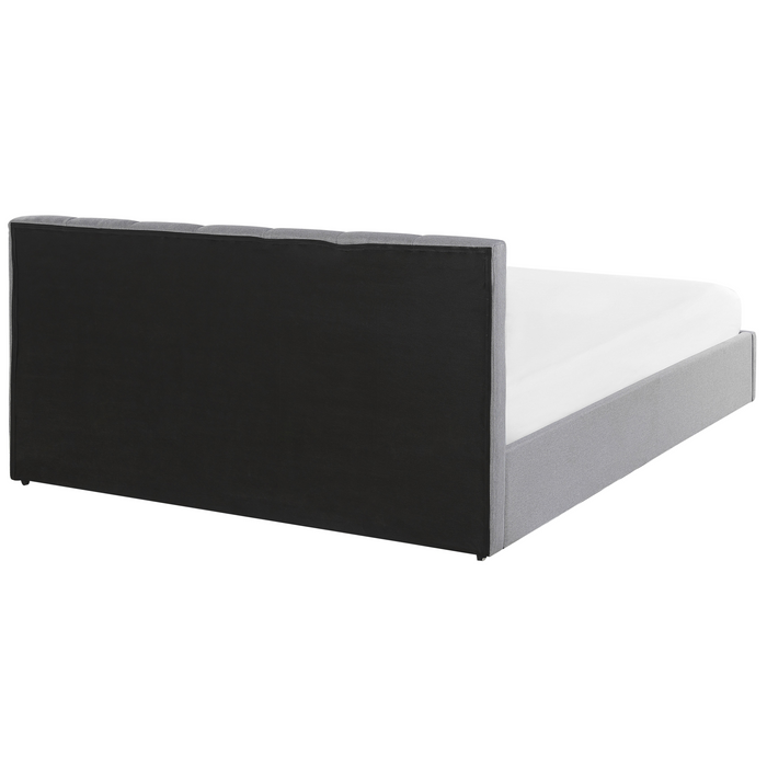 Beliani-DREUX -Bed met opbergruimte-Lichtgrijs-180 x 200 cm-Polyester